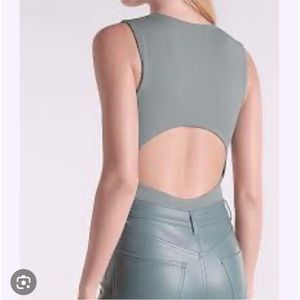 EXPRESS Body Contour Cutout Back Thong Bodysuit